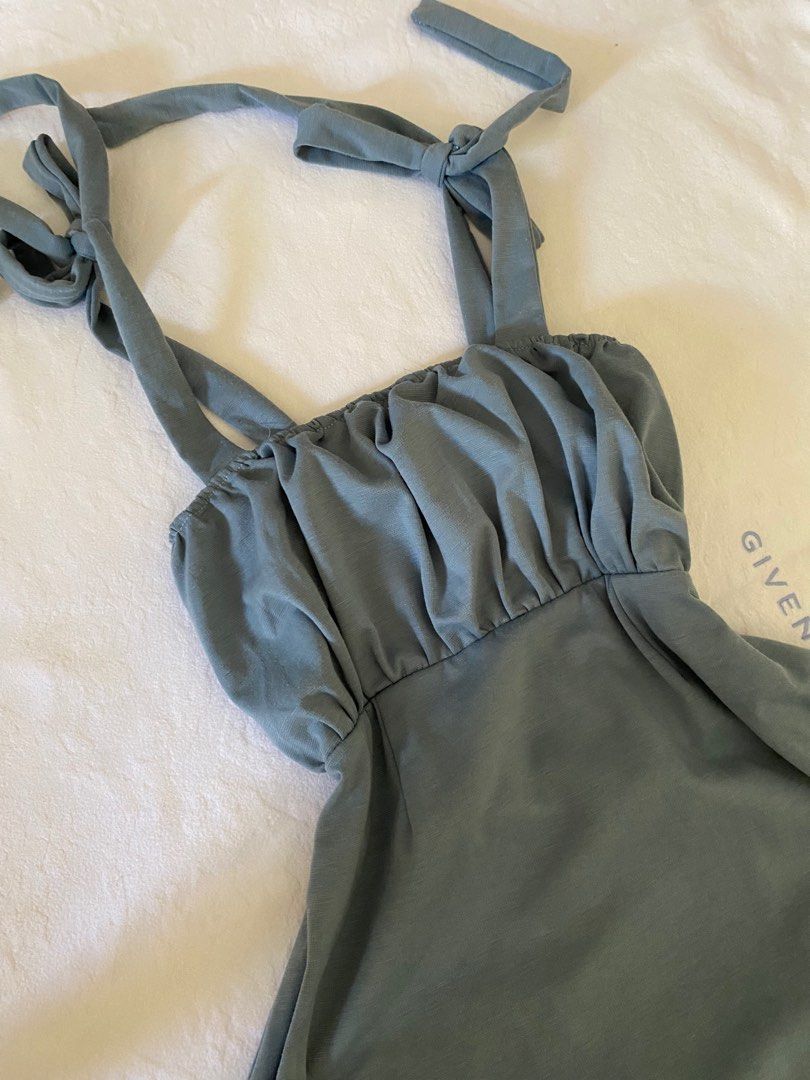 pastel blue ribbon dress, Women's Fashion, Dresses & Sets, Dresses on