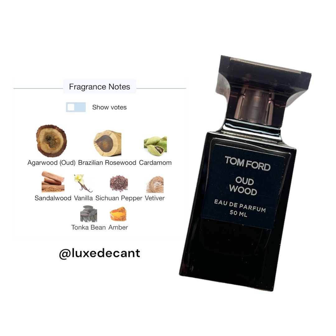 PERFUME DECANT Tom Ford Oud Wood Eau De Parfum, Beauty & Personal Care ...