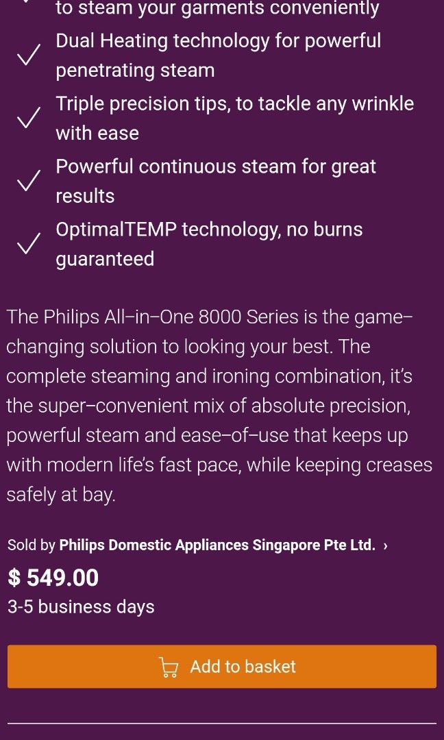 philips 8000 series garment steamer