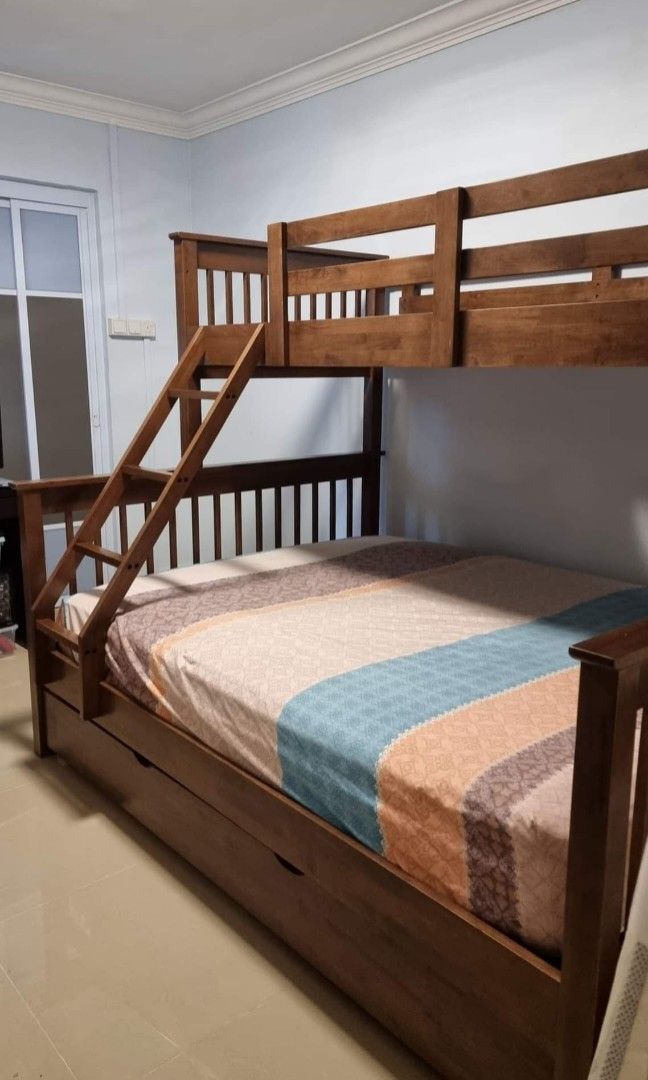 Picket and Rail Bunk Bed w/ Pull out (Solid Wood), Furniture & Home