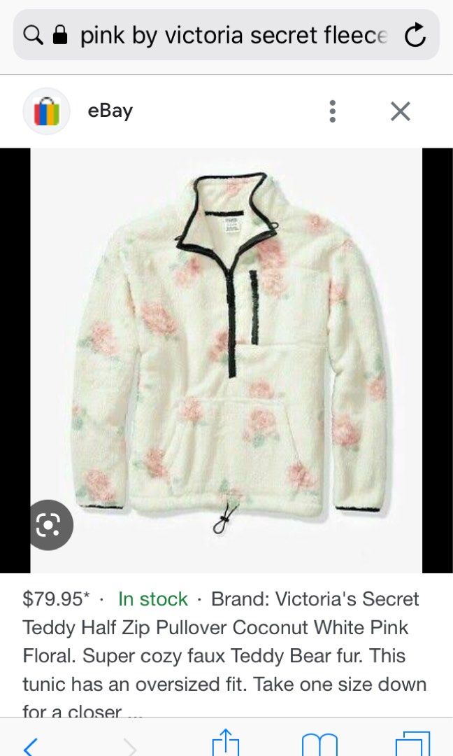 Pink By Victoria'S Secret Fleece Quarter Zip Jacket, Women'S Fashion, Coats,  Jackets And Outerwear On Carousell