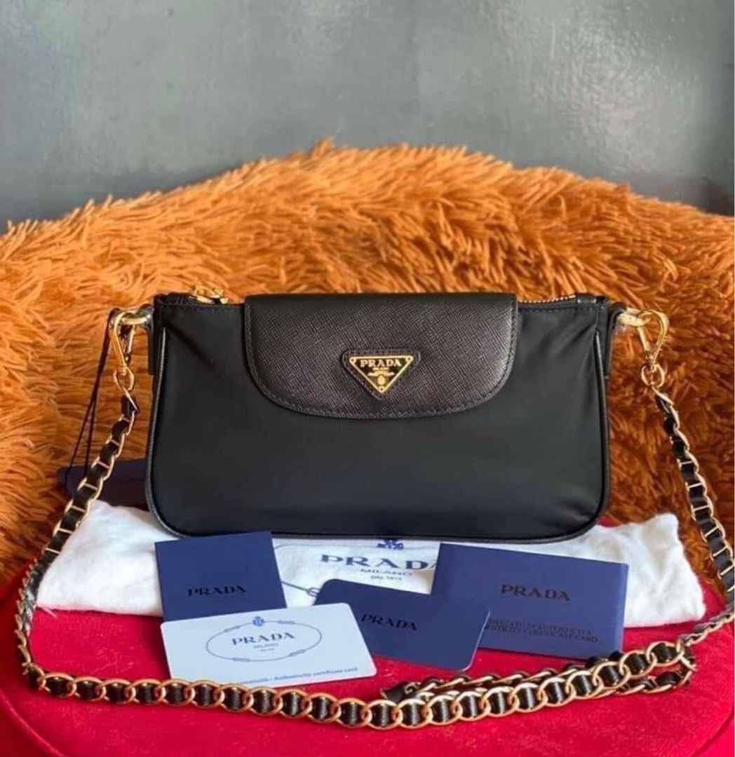 Prada chain sling bag, Luxury, Bags & Wallets on Carousell