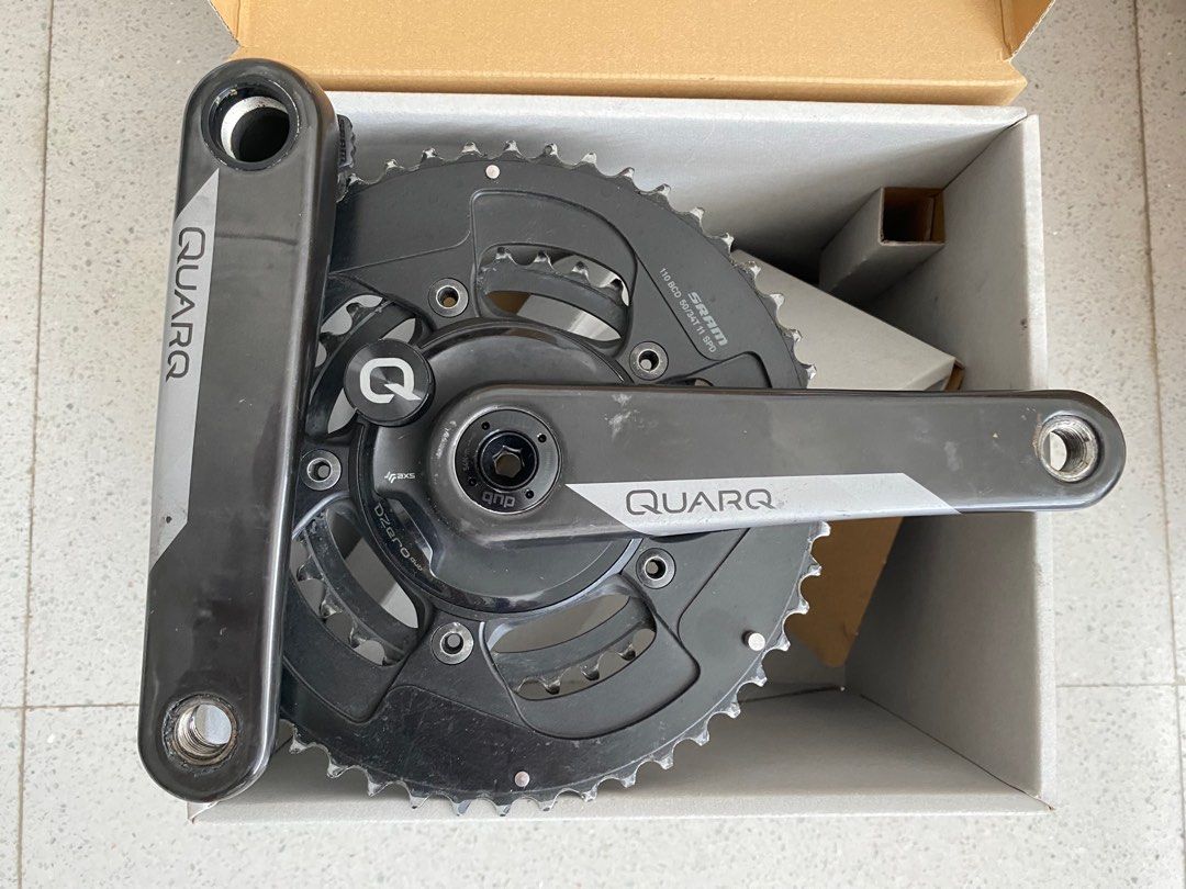 Quarq DZero DUB AXS Power Meter Crankset with RARE Quarq D1 carbon 165mm Crankarms weighing only 330g with axle Perfect working condition. Will throw