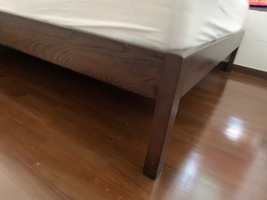 Queens size wooden bed frame, Furniture & Home Living, Furniture, Bed