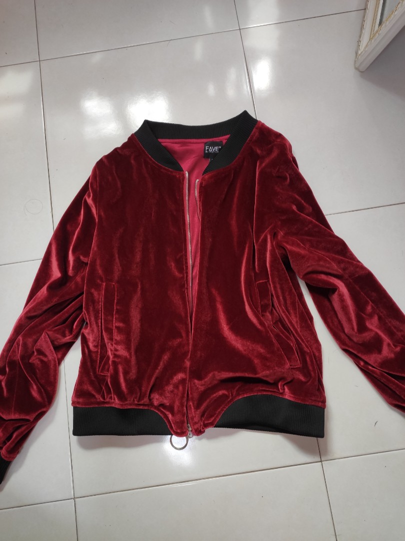 Red velvet bomber cheap