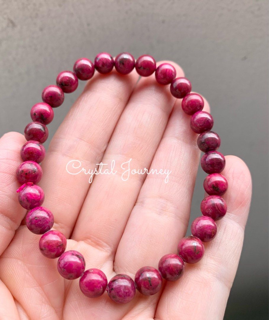 Buy Ruby Tumbled Beads Bracelet Johnson Mines Natural Starry Ruby Corundum  Natural Ruby Crystal Ruby Beaded Healing Necklace Online in India - Etsy