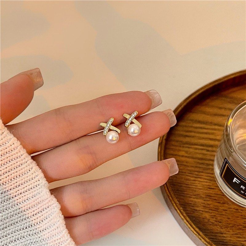 Korean cross earrings new arrivals