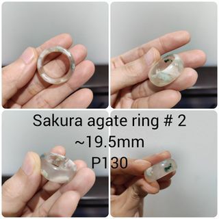 Sakura agate bangle ring