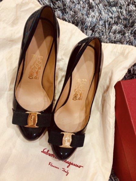Authentic Salvatore Ferragamo Black Wedge Sz 7.5 (Category: Sneakers & Footwear) located in Quezon City. Submitted by tgcshopper (Listing ID 1196779416, Image 3). Description: PreLoved Salvatore Ferragamo Wedge Shoes Great condition Clean exterior and interior heel sole added Comes with dustbag and box No receipt Meetups can be arranged Video call can be arranged Video of item can be shared.