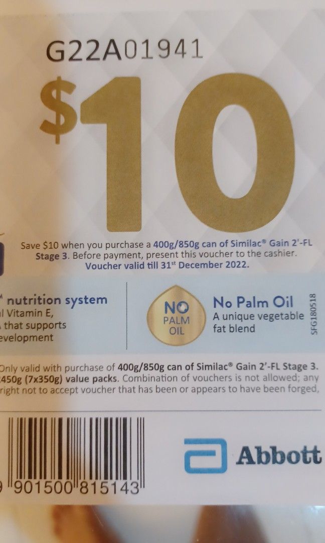 Similac Gain milk voucher Tickets Vouchers Vouchers on Carousell
