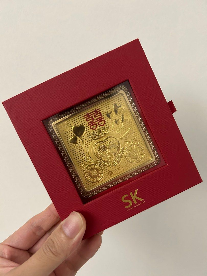 SK Jewellery Blissful Marriage 999 Pure Gold Bar 2G Hobbies