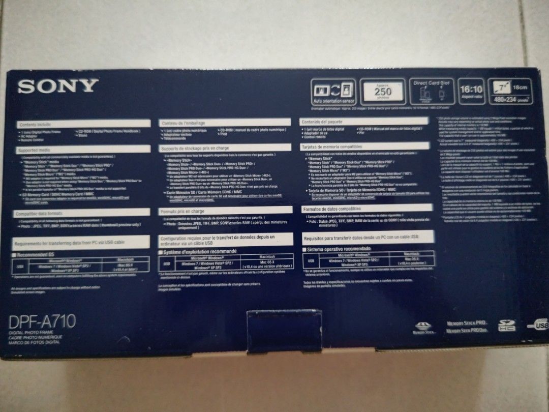 Sony Digital Photo Frame DPFA710, Furniture & Home Living, Home Decor