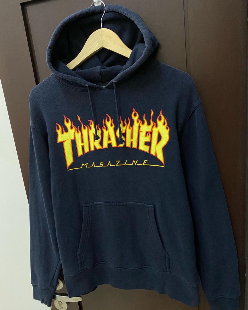 Thrasher hoodie cheap flames on sleeves