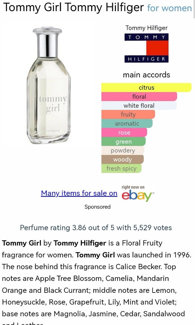 Tommy girl hot sale notes