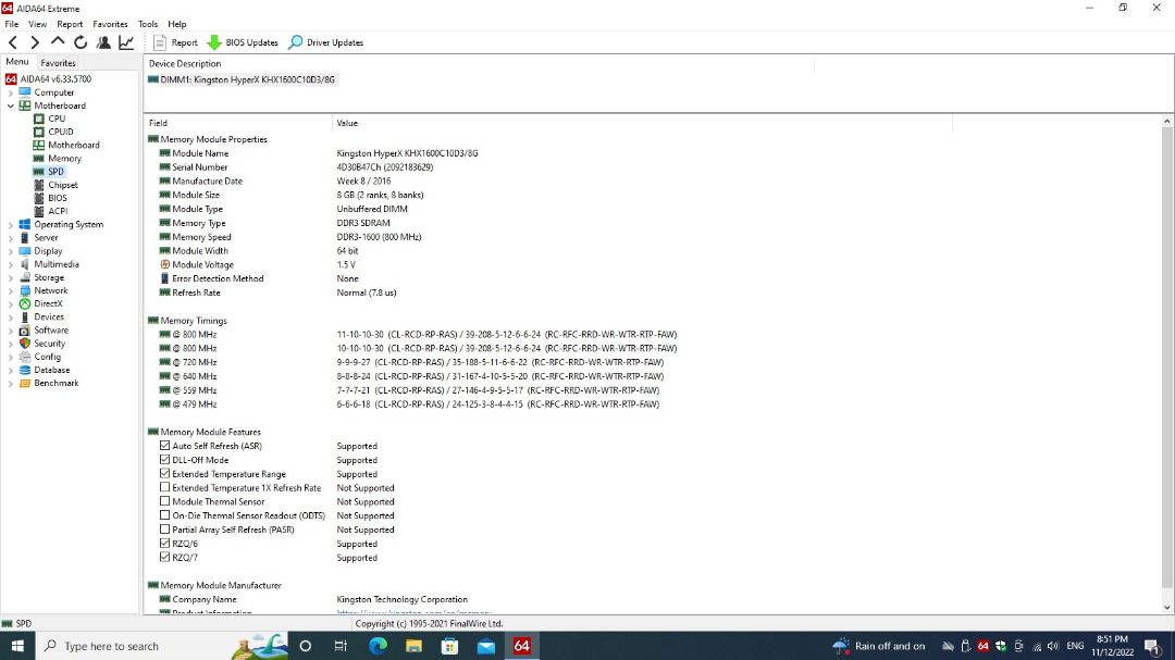 Kingston best sale hyperx khx1600c10d3