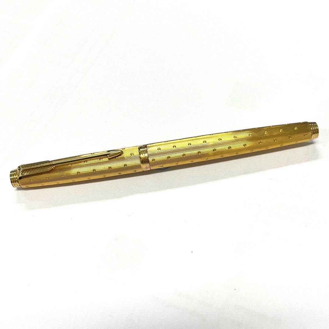 Vintage Parker 75 with 14k gold medium nib polka dots gold plated ...