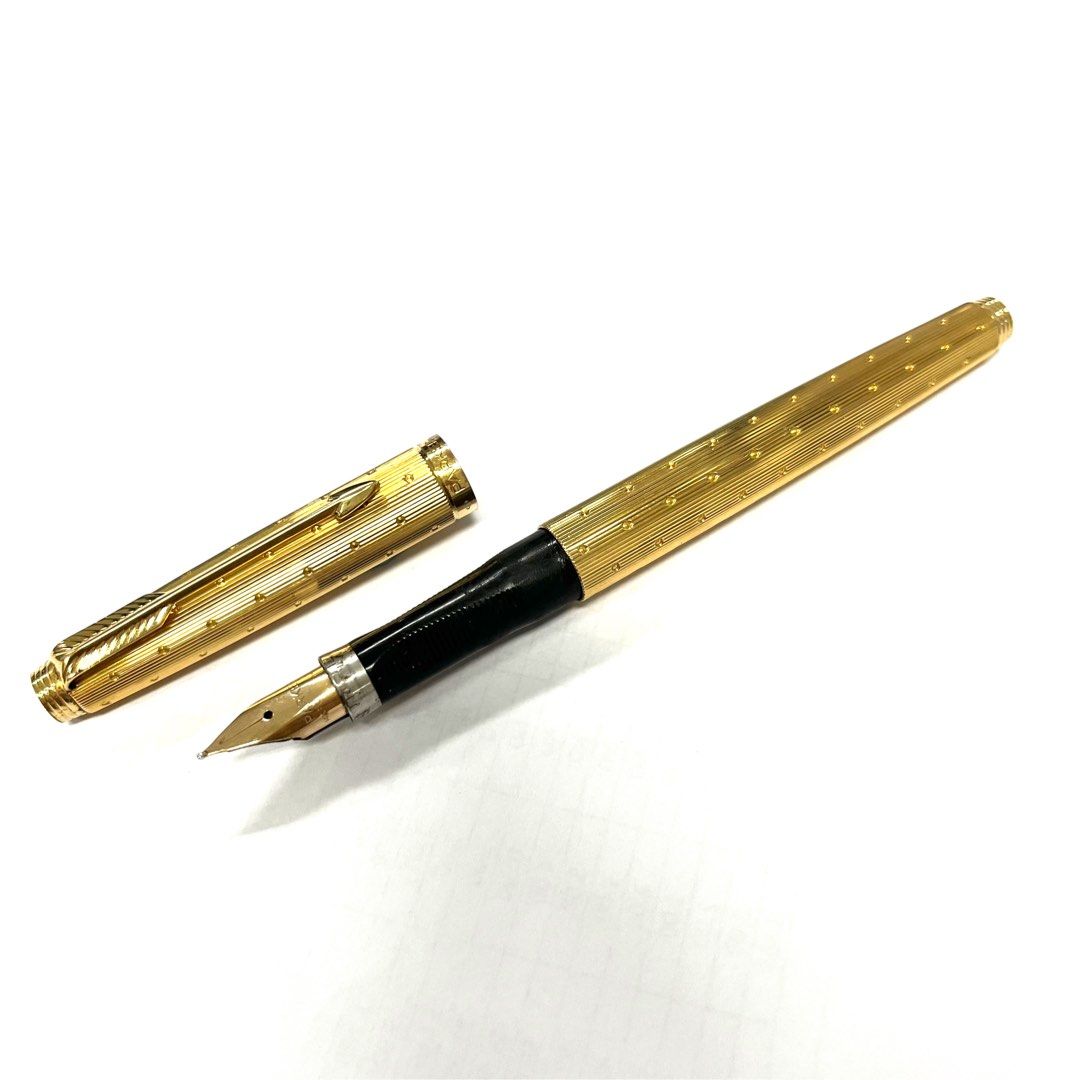 Vintage Parker 75 with 14k gold medium nib polka dots gold plated ...