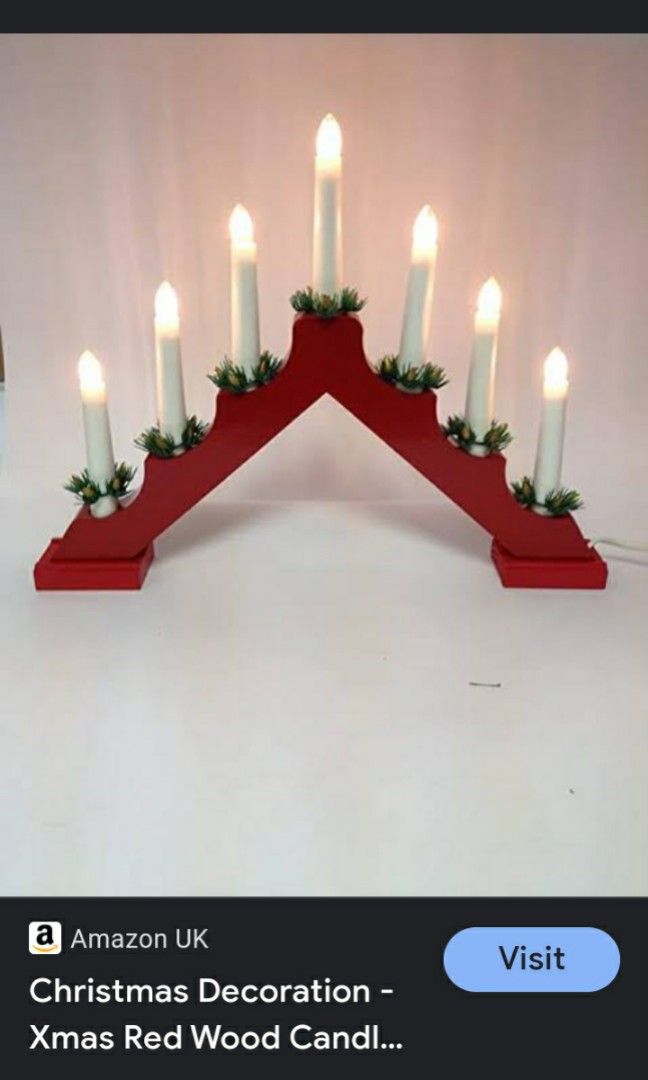Vintage Scandinavian Christmas Flameless Candelabra, Hobbies & Toys