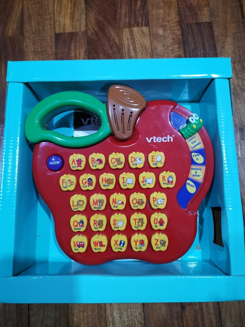 VTECH ALPHABET APPLE (Category: Educational & Learning Toys) located in Manila. Submitted by thrifty_candy (Listing ID 1196802100, Image 3). Description: Vtech Alphabet Apple 🔹Used but well maintained (refer to the posted pics) 🔹All features are still properly working 🔹Uses 2 pcs of AA batteries 🔹Box is still intact Note: batteries are not included ⚠️NO RUSH SHIPPING ⚠️ NO CANCELLATION OF ORDERS ⚠️ NO RETURN NO EXCHANGE.