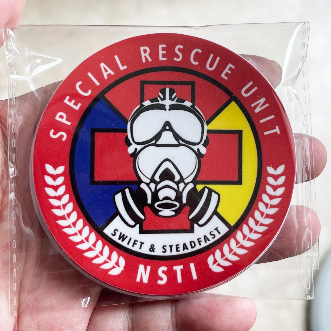 Waterproof Stickers SINGAPORE SCDF NSTI SPECIAL RESCUE UNIT . 75mm
