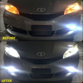 WHITE LED Headlight / Foglight installed on Toyota Wish