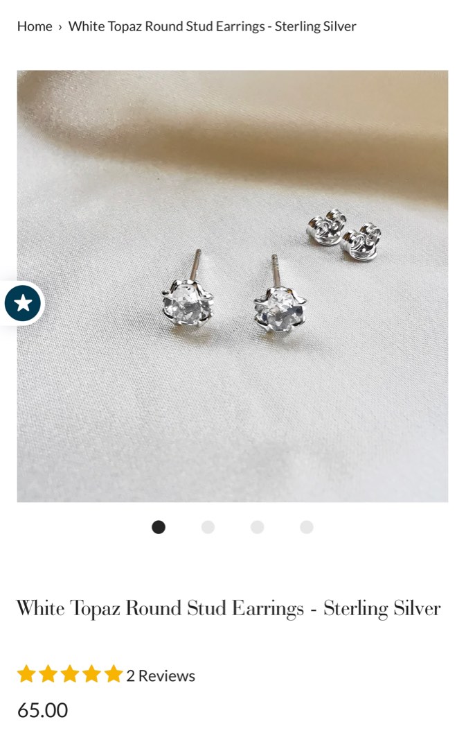 White best sale topaz studs