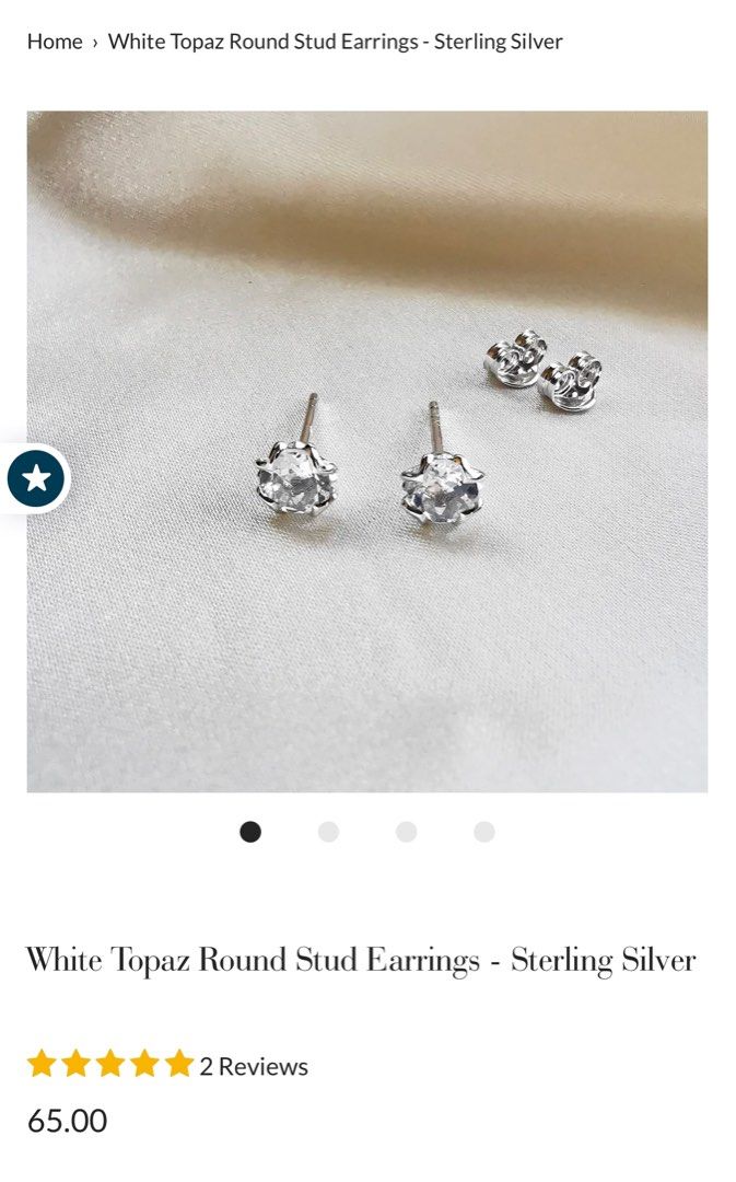 White topaz earrings in best sale sterling silver