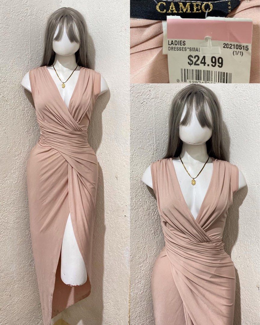 WANT YOU AROUND WOVEN MIDI DRESS