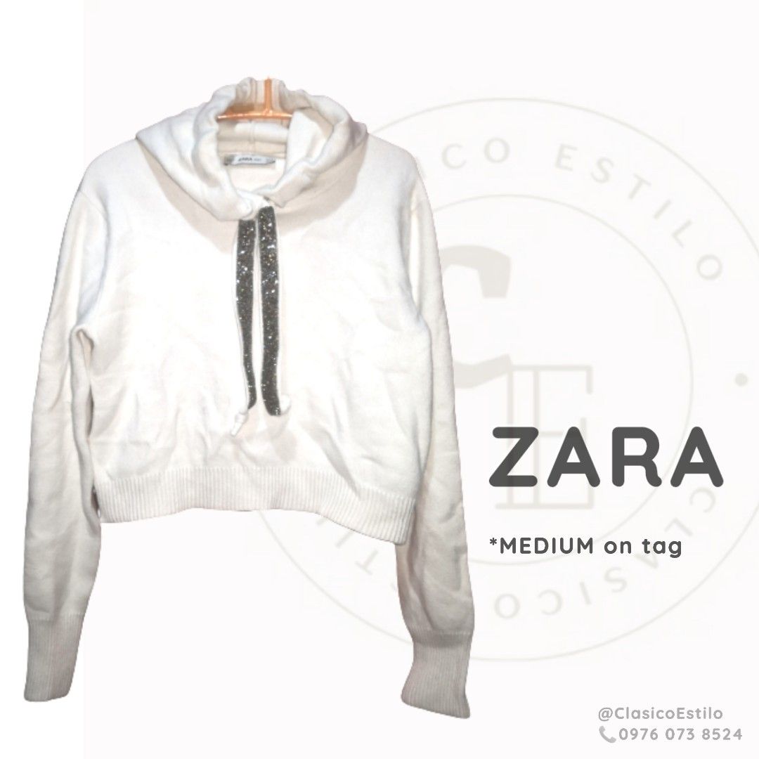 Zara knit sweatshirt with shimmer stripes shop
