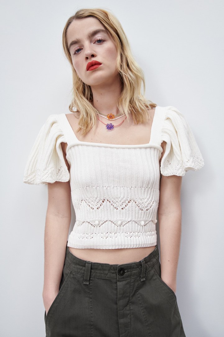 Zara knit top, Women's Fashion, Tops, Blouses on Carousell