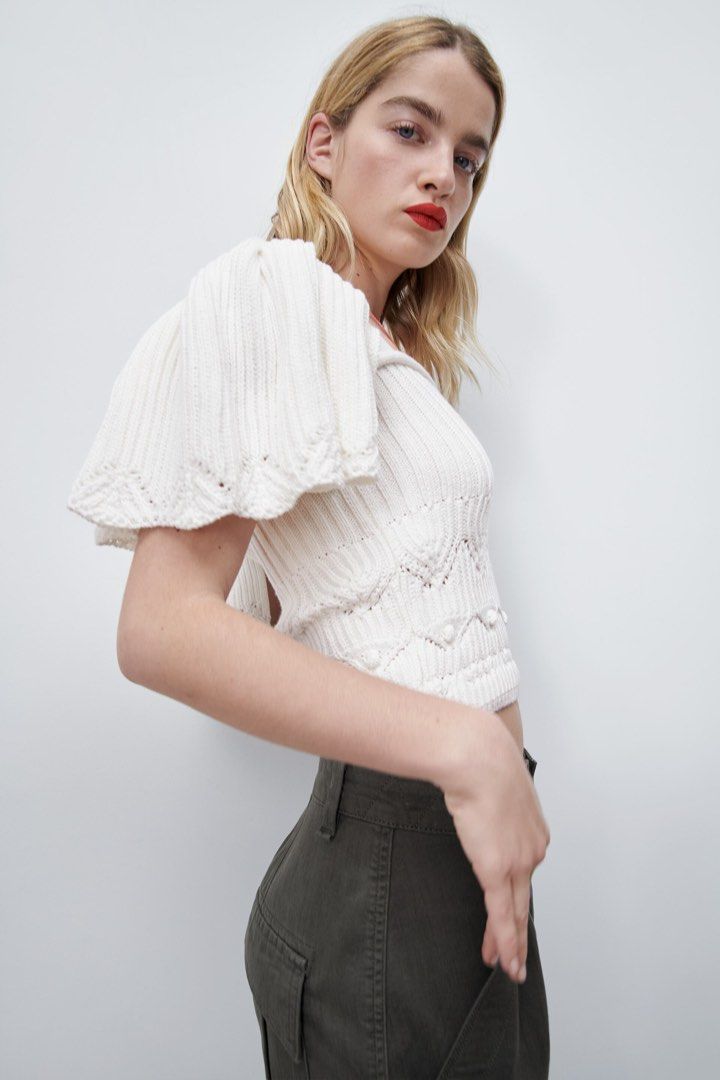 Zara knit top Women s Fashion Tops Blouses on Carousell