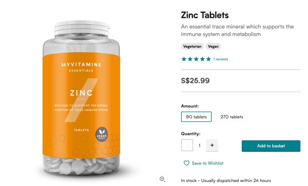 Zinc Tablets, Health & Nutrition, Health Supplements, Vitamins
