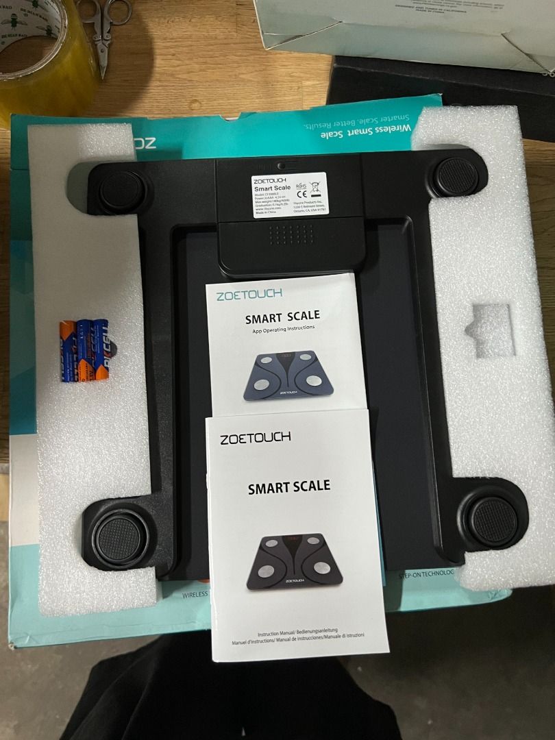 ZOETOUCH Bluetooth Body Fat Scale with iOS and Android App Black