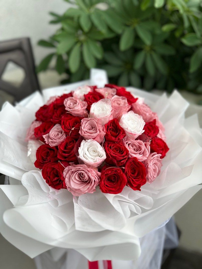 52 Stalks Preserved Rose Bouquet | Valentines | Proposal | Birthday ...