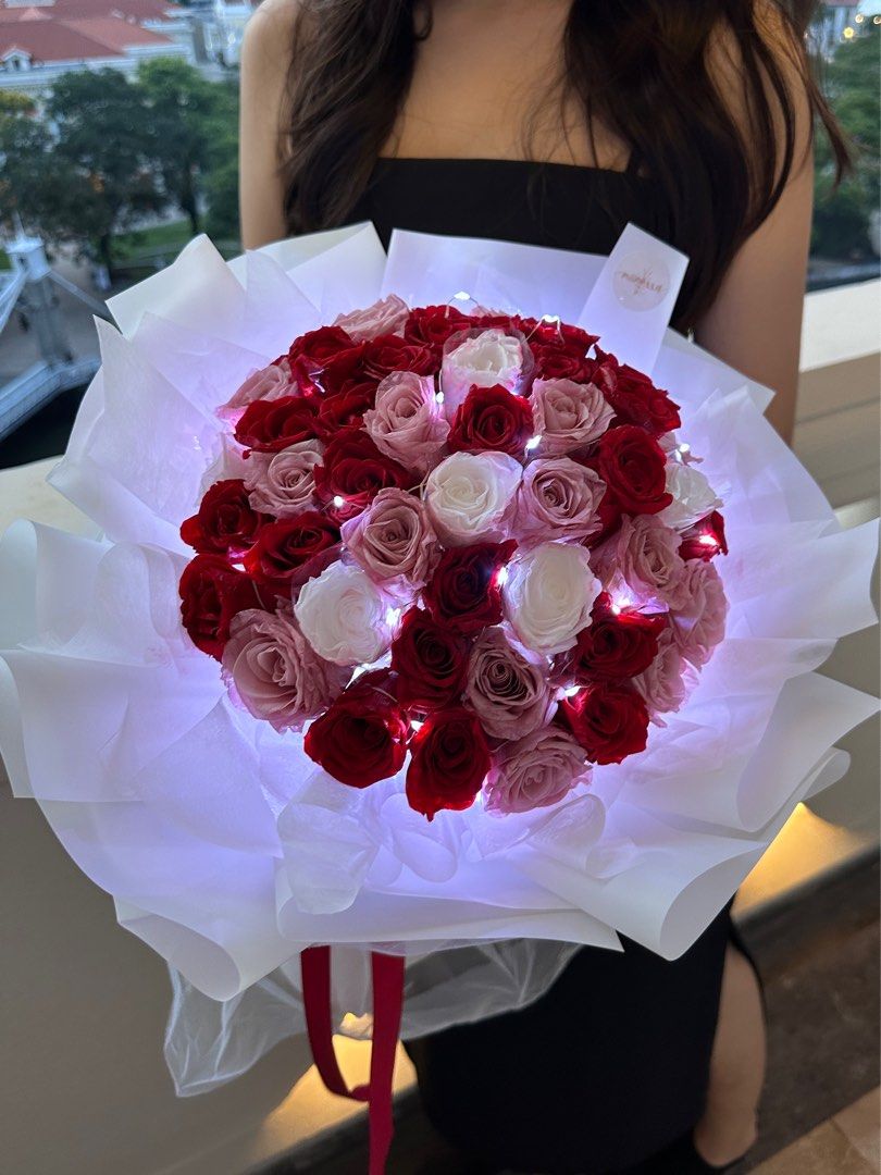 52 Stalks Preserved Rose Bouquet | Valentines | Proposal | Birthday ...