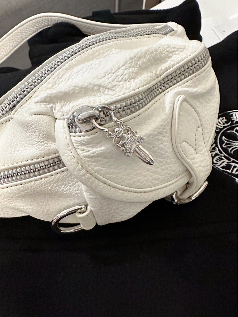 95% New ! Chrome hearts bag snat pack mini size white color 克羅心