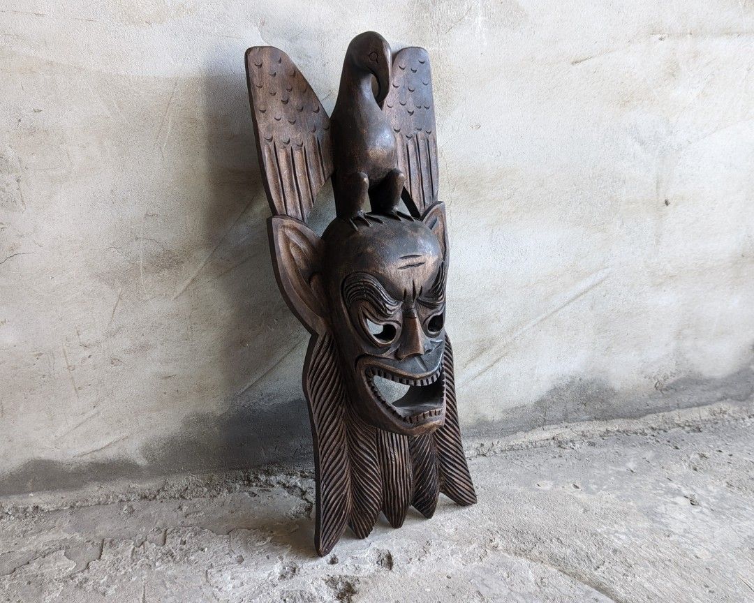 儺面具（木雕鬼面具）—古物舊貨、懷舊古道具、復古擺飾、早期民藝、儺