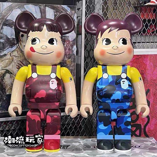 全新Bearbrick x Bape Peko-chan & Poko- chan1000% Set 全新未拆封 