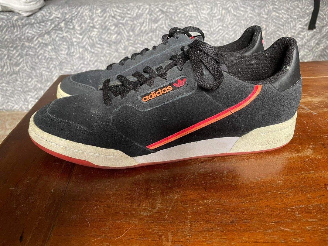 Adidas Continental 80 Black Lilac Orange Suede Sneakers Men s Fashion Footwear Sneakers on Carousell