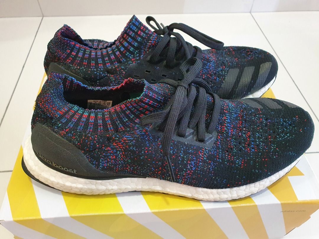 Adidas ultra boost uncaged deals core black active red blue