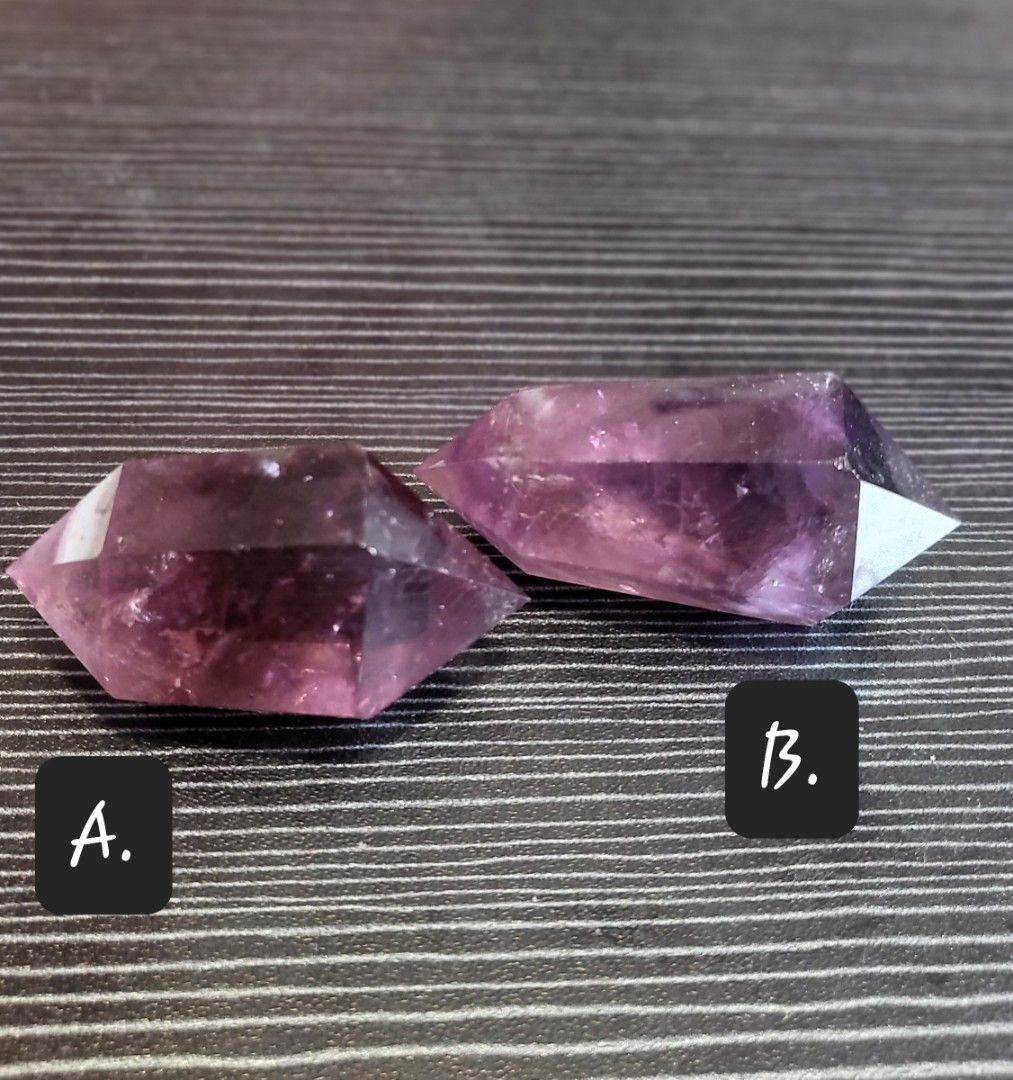 Amethyst double pointer (Category: Precious Stones) located in Singapore. Submitted by rose368 (Listing ID 1196904405, Image 1). Description: Used during meditation or other spiritual practices, the double terminated Amethysts can help to awake higher states of consciousness. Energy healers use them to balance the third eye and the crown chakra. When used during relaxation, these powerful crystals can help to recover from a hard day and regenerat