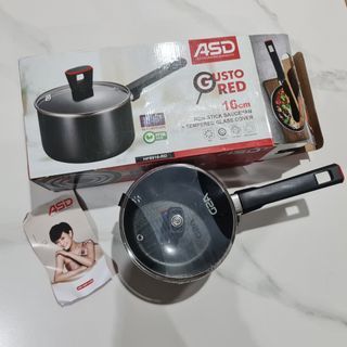 ASD 16cm Non-stick Saucepan with Tempered Glass Cover