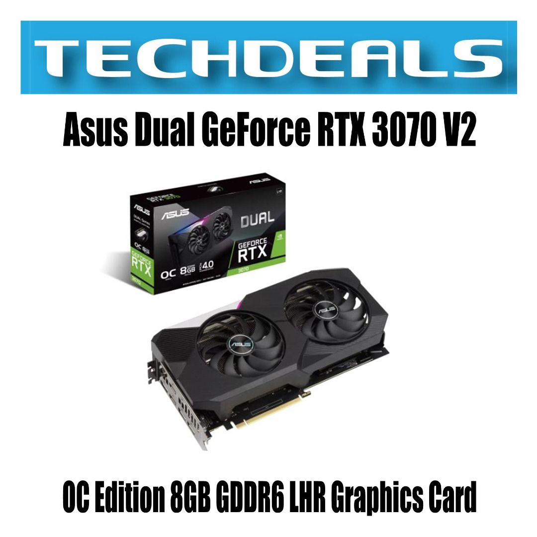 Asus Dual GeForce RTX 3070 V2 OC Edition 8GB GDDR6 LHR Graphics Card ...