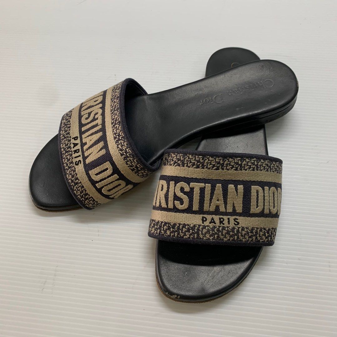 Authentic Christian Dior Dway Slide Sandals Shoes, Women's Fashion ...