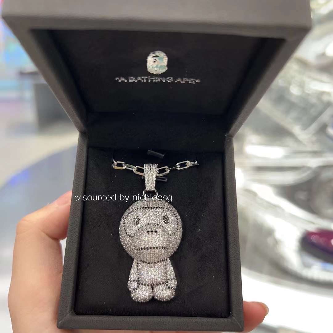 BAPE MILO CRYSTAL STONE NECKLACE, Men's Fashion, Watches