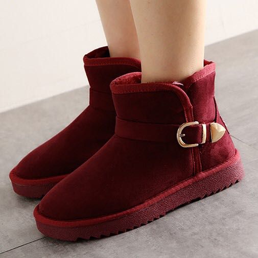 Maroon discount fur boots