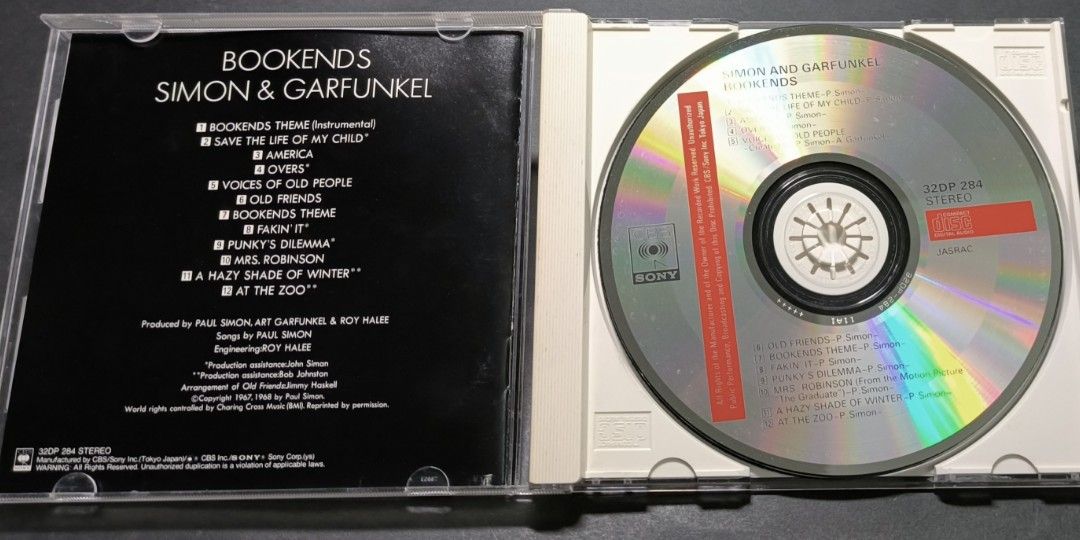 Bookends - Simon & Garfunkel (CD, Japan 32DP 284, 1985), Hobbies