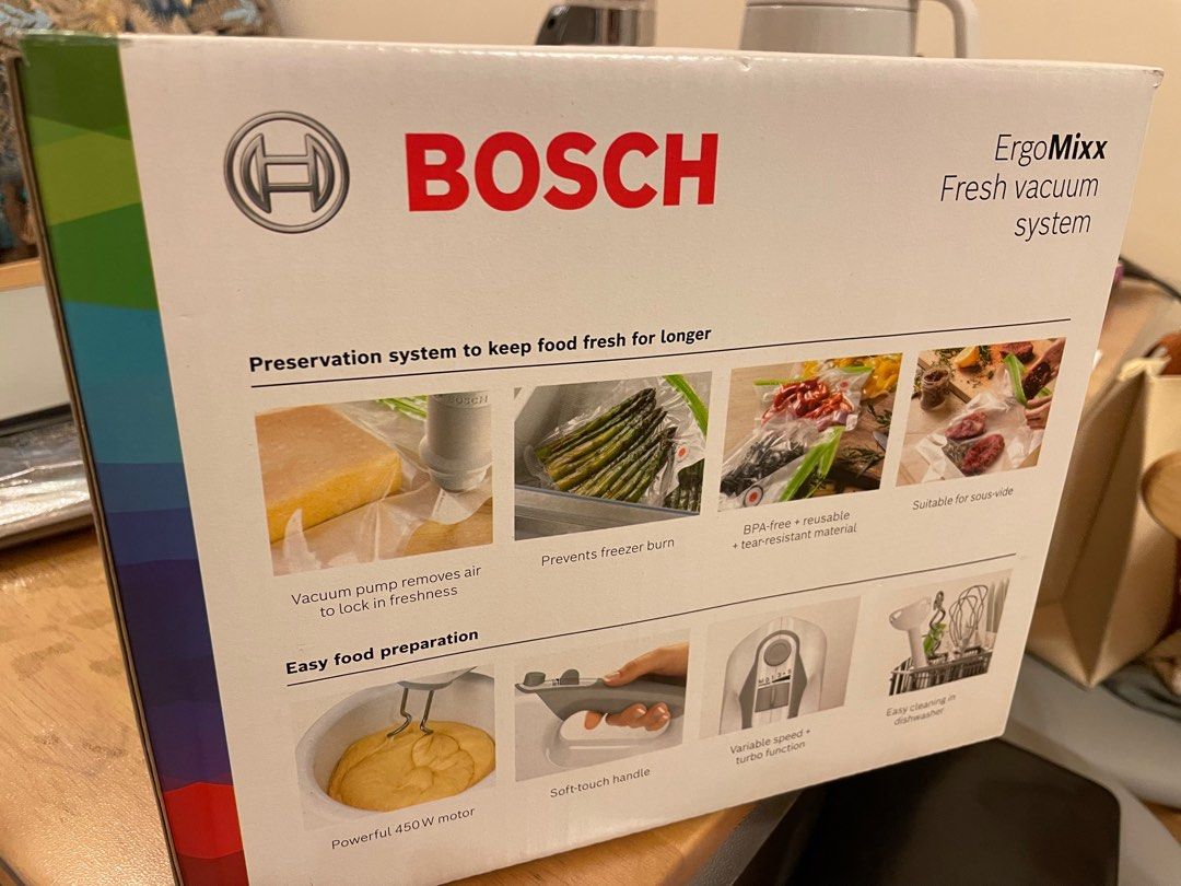 Bosch ErgoMixx 手提式攪拌/抽真空器（MFQ364V0), 家庭電器, 廚房電器, 打蛋器及廚師機 - Carousell