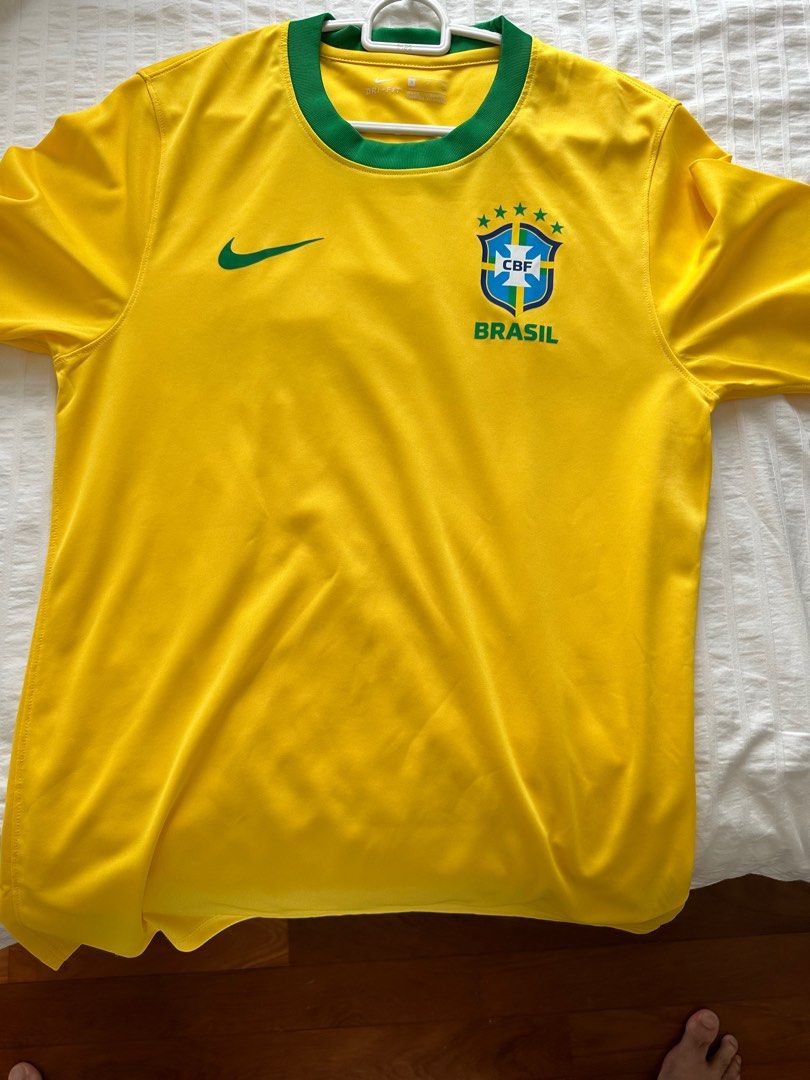 Brazil football jersey 2021, Men's Fashion, Activewear on Carousell