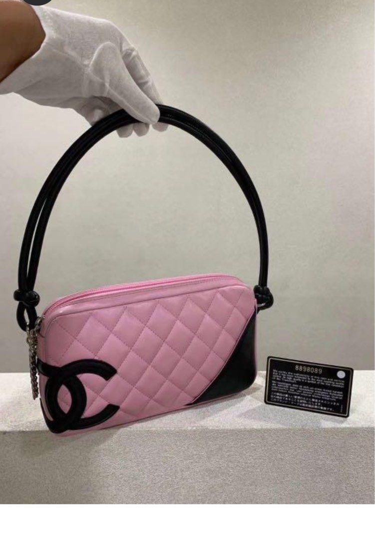 Chanel vintage pink cambon ligne quilted pochette bag, Luxury, Bags &  Wallets on Carousell